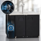 Thumbnail image #4 for Everest Refrigeration EBD2-BB Two-Section Back Bar & Direct Draw Keg Refrigerator Combo, 20 Cu. Ft., 1/2 Barrel, Single Faucet, Black