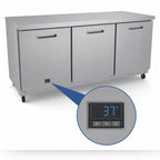 Thumbnail image #4 for Kelvinator Commercial KCHUC72R-32 72-Inch 3-Section ADA Undercounter Refrigerator, 18 Cu. Ft., Solid Doors, Stainless Steel