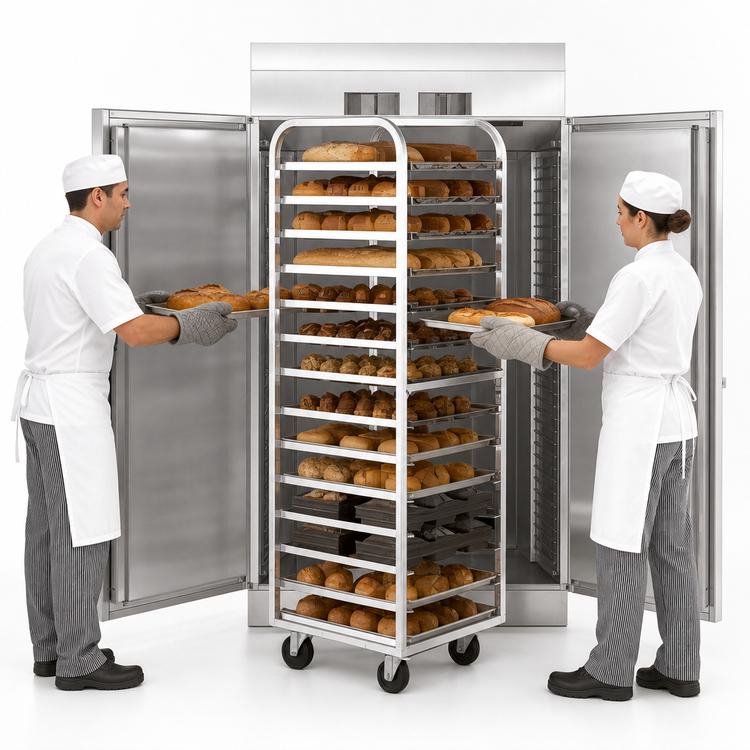 Product image #4 for Adamatic Roll-In Oven Rack, A-Style Lift, Double Side Load, 24-Pan Capacity