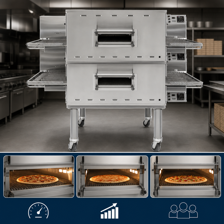 Product image #4 for Middleby Marshall PS638E-3 Electric Triple-Deck Impingement Plus Conveyor Pizza Oven
