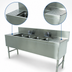 Thumbnail image #4 for Advance Tabco Prestige 4-Compartment Underbar Sink Unit with Left and Right Drainboards and Deck Mount Faucets, 96 Inch