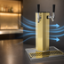 Thumbnail image #4 for Glastender Single-Column Countertop Air-Cooled Draft Dispensing Tower with 2 Faucets, Polished Brass Finish