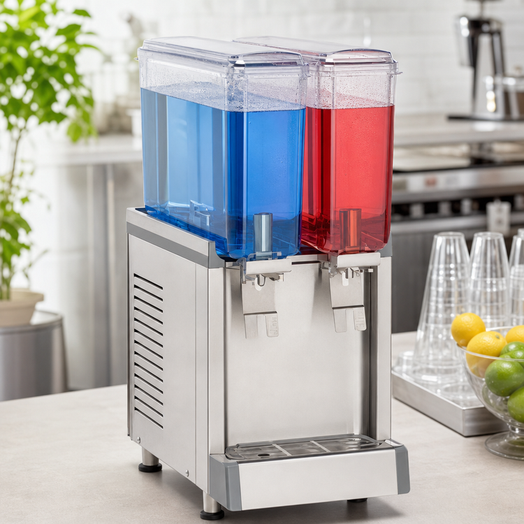 Product image #4 for Crathco Beverage Simplicity Bubbler Mini-Twin Refrigerated Pre-Mix Cold Beverage Dispenser