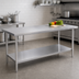 Thumbnail image #4 for Duke 108-Inch Stainless Steel Work Table with Undershelf, Flat Top, Without Splash, 36-Inch High