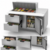 Thumbnail image #5 for Beverage Air 60-Inch Two-Section Mega Top Sandwich Prep Table with 18-Pan Top, Drawers, and Door