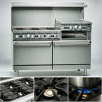 Thumbnail image #4 for Imperial (Middleby) Pro Series IR-6-RG24-CC 60-Inch Gas Range with 6 Open Burners, 24-Inch Griddle/Broiler and 2 Convection Ovens