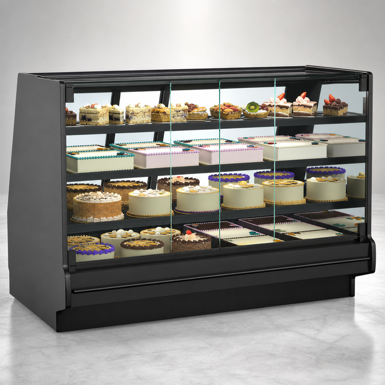 Product image #4 for Structural Concepts Fusion® GHSV1252RLB Remote DX Refrigerated Service Case, 148-1/2 Inch Wide x 42-3/4 Inch Deep x 51-3/4 Inch High, with 3 Solid Shelves