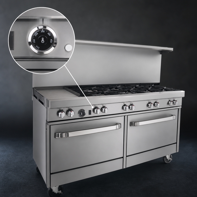 Product image #4 for Southbend Ultimate 60-Inch Gas Restaurant Range with 24-Inch Griddle, Standard Oven, and Convection Oven