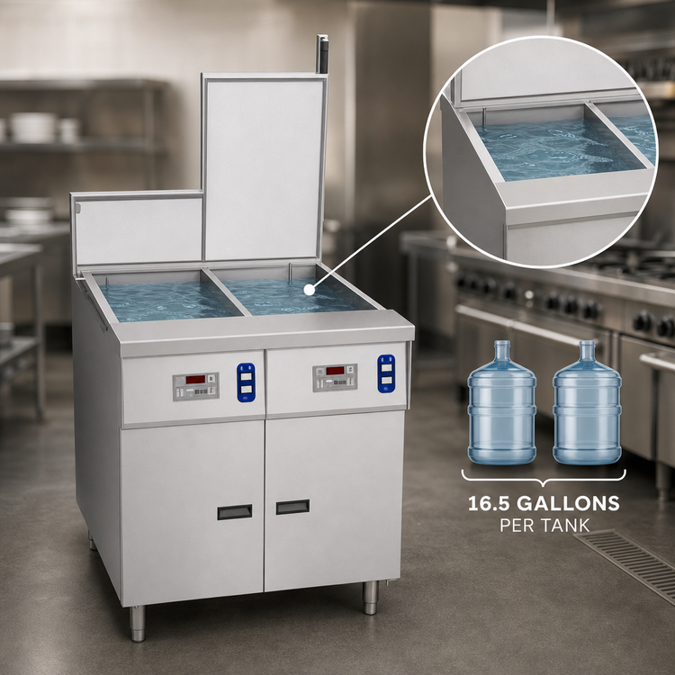 Product image #4 for Solstice SRTE14-2-GM Dual Electric Rethermalizer with 2 x 16.5-Gallon Tanks, 16 kW