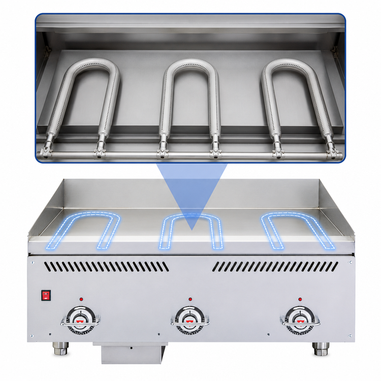 Product image #5 for Vulcan VCCG36-AR 36-Inch Countertop Heavy Duty Gas Griddle with 1-Inch Chrome Plate