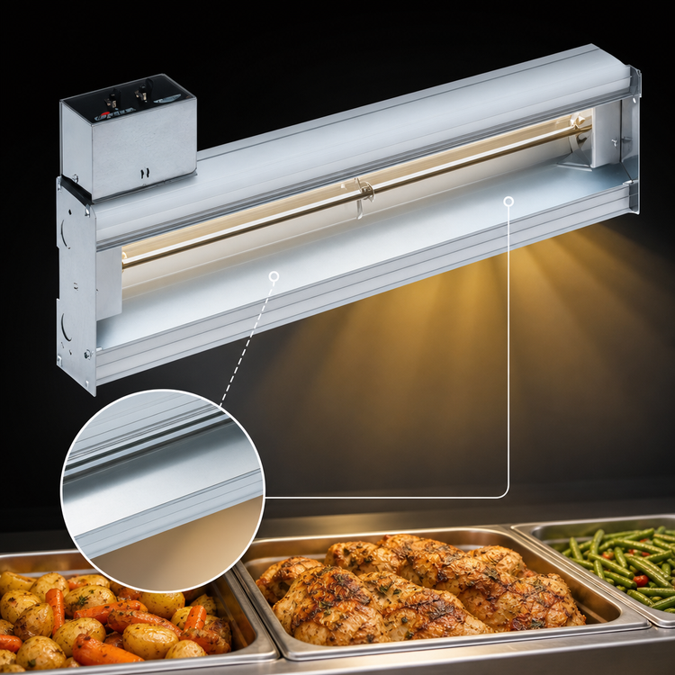 Product image #4 for Vollrath Cayenne 42-Inch Hard-Wired High-Wattage Strip Heat Lamp