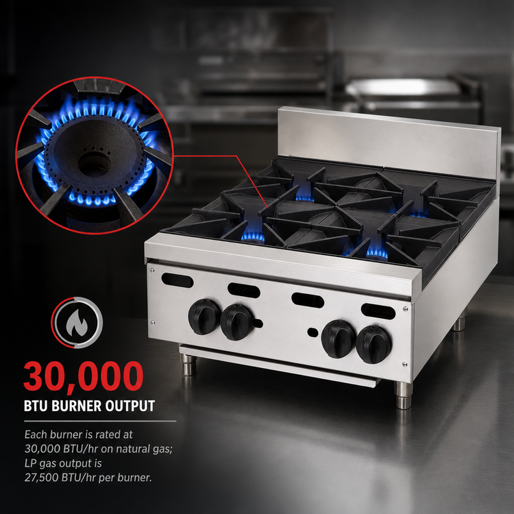 Product image #4 for Vulcan Achiever VHP212 12-Inch 2-Burner Heavy Duty Gas Countertop Hot Plate