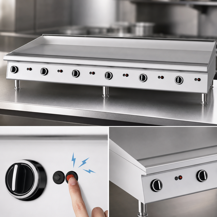 Product image #4 for Garland 72-Inch Heavy-Duty Countertop Gas Griddle, Manual Hi-Lo Controls, 1-Inch Smooth Steel Plate