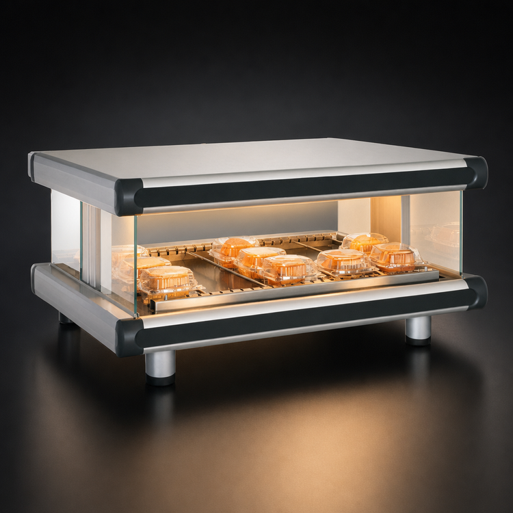 Product image #4 for Hatco Glo-Ray Designer Horizontal 66.25-Inch Wide Countertop Hot Food Display Warmer with 1 Shelf and 12 Rods