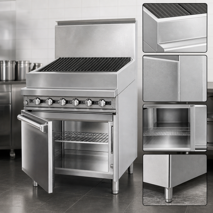 Product image #4 for Titan 30" Heavy Duty Gas Range Match Charbroiler with Cabinet Base