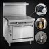 Thumbnail image #4 for Imperial Spec Series 36-Inch Heavy Duty Gas Range with Two 18-Inch Hot Tops and Open Cabinet Base