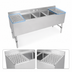 Thumbnail image #4 for John Boos UBS3-2160-2D12 3-Compartment Underbar Sink Unit with Dual 12-Inch Drainboards, 60-Inch Wide