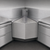 Thumbnail image #4 for Glastender Underbar Outside Wedge Corner Drainboard, 45° Angle, 24-Inch Deep, Stainless Steel, No Legs