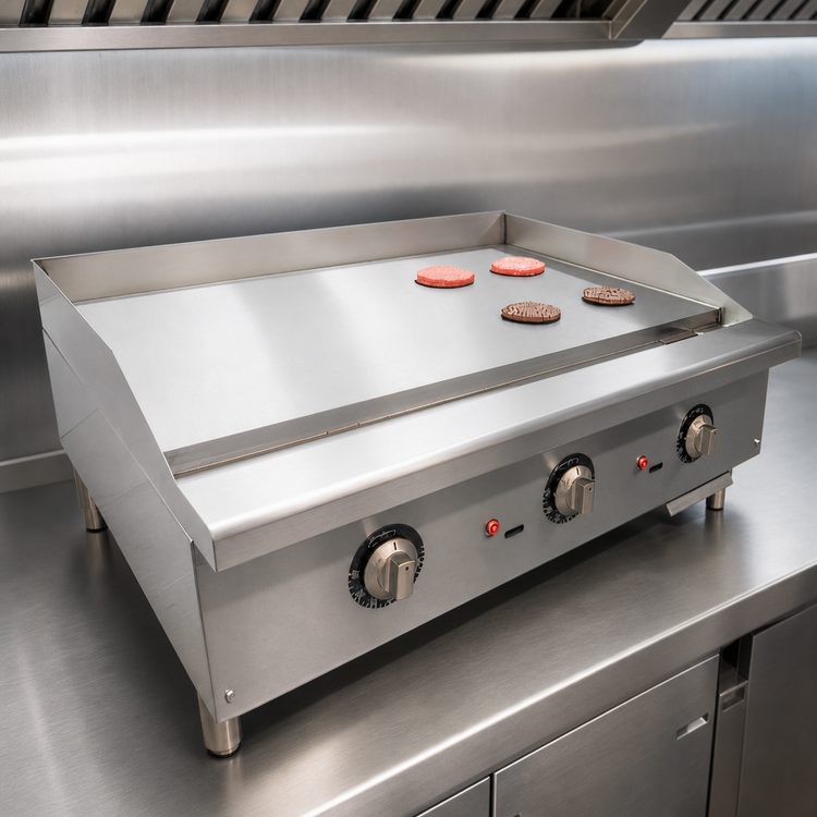 Product image #5 for Castle 72-Inch Countertop Gas Griddle with Thermostat and Safety Pilot Controls, 180,000 BTU