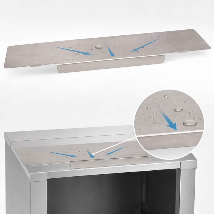 Product image #4 for BK Resources 24 Inch x 21 Inch Underbar Stainless Steel Glass Rack Cabinet with Drainboard Top and Open Front Base