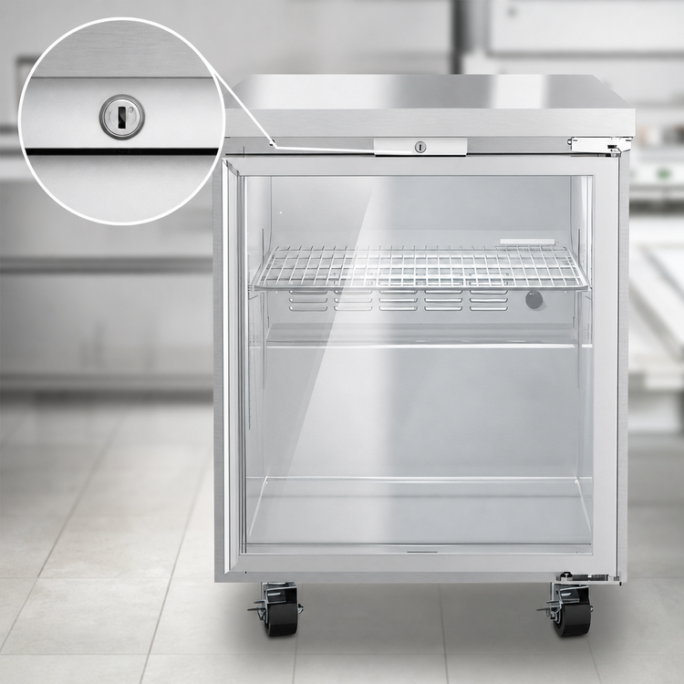 Product image #4 for Hoshizaki Steelheart 27-Inch Low Profile Single-Section Undercounter Freezer with One Glass Door