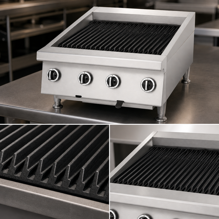 Product image #4 for Garland Heavy Duty 48-Inch Countertop Gas Radiant Charbroiler with Non-Adjustable Cast Iron Grates
