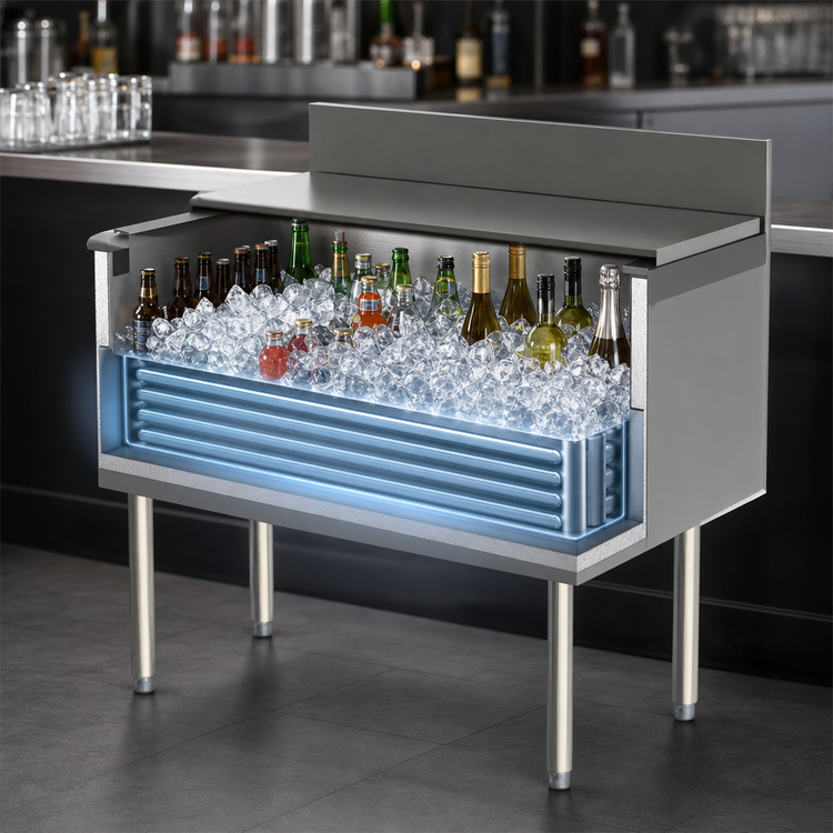 Product image #4 for Top Shelf TSF Series 42-Inch Modular Underbar Ice Bin/Cocktail Unit with 10-Circuit Cold Plate