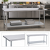 Thumbnail image #4 for Duke 144-Inch x 30-Inch Stainless Steel Top Work Table with Galvanized Undershelf, No Backsplash
