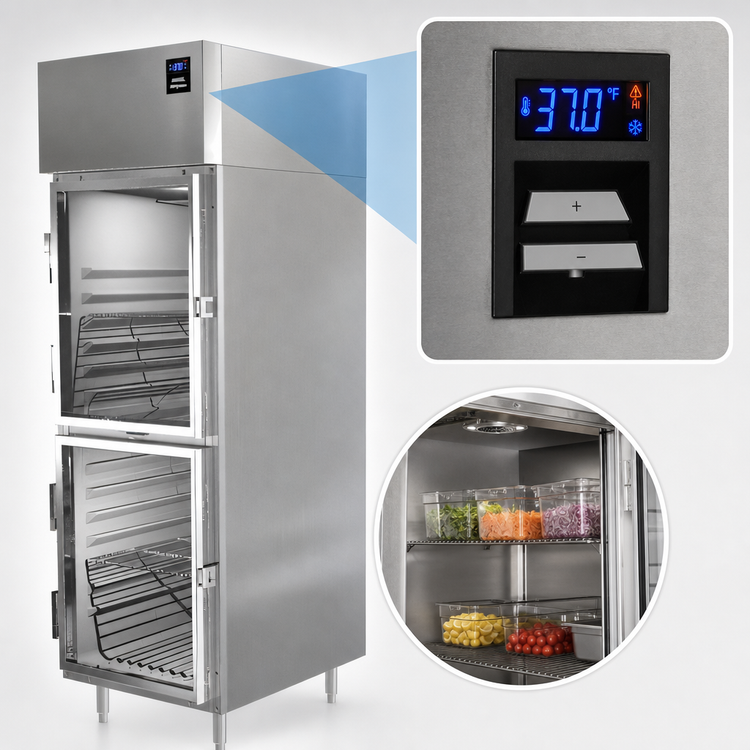 Product image #4 for Delfield 6025XL-GH One-Section Reach-In Refrigerator with Half-Height Glass Doors, 19 Cu. Ft.