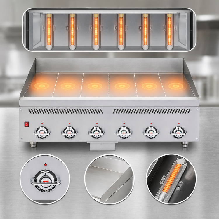 Product image #5 for Vulcan VCCG72-IS 72-Inch Countertop Gas Heavy Duty Griddle with IRX Infrared Burner Technology