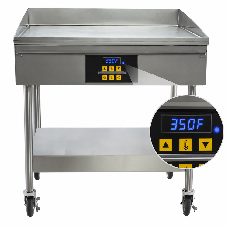 Product image #4 for AccuSteam 48-Inch Electric Griddle with Stand and Casters