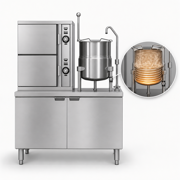 Product image #4 for Crown SCX-10-6 Two Compartment Full-Size Convection Steamer with 6-Gallon Kettle