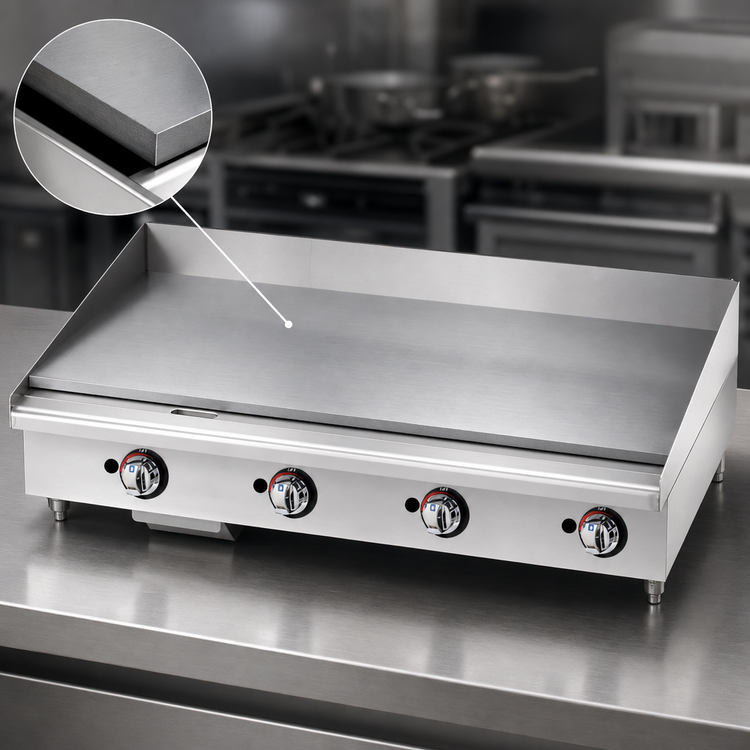 Product image #4 for Star-Max Heavy Duty 48-Inch Countertop Gas Griddle with Polished Steel Plate and Embedded Thermostatic Controls
