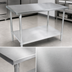 Thumbnail image #4 for John Boos 84 x 48 Stainless Steel Work Table with Stallion Safety Edge and Adjustable Undershelf