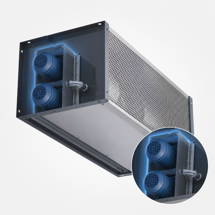 Product image #4 for Berner Industrial 60-Inch Ambient Direct-Drive Air Curtain with 2 x 1 HP Motors