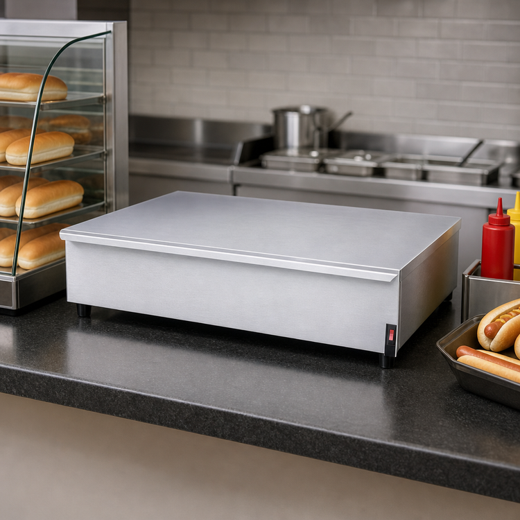 Product image #4 for APW Wyott Dry Freestanding Hot Dog Bun Warmer with Removable Drawer, 24 Bun Capacity