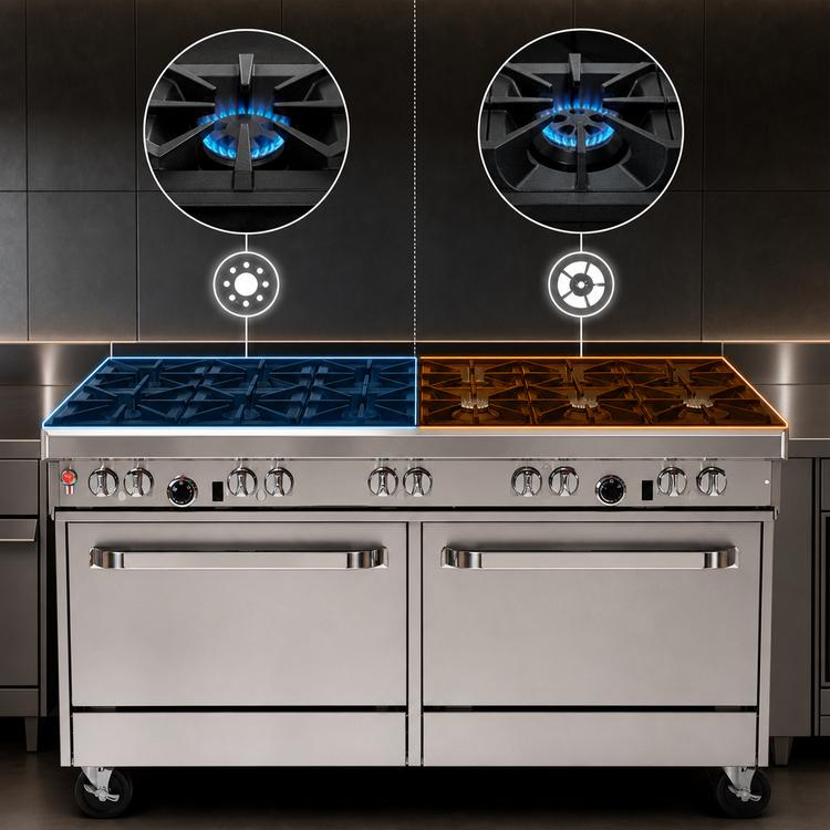 Product image #4 for Southbend Ultimate 60-Inch Gas Restaurant Range with 8 Open Burners, Standard Oven, and Convection Oven