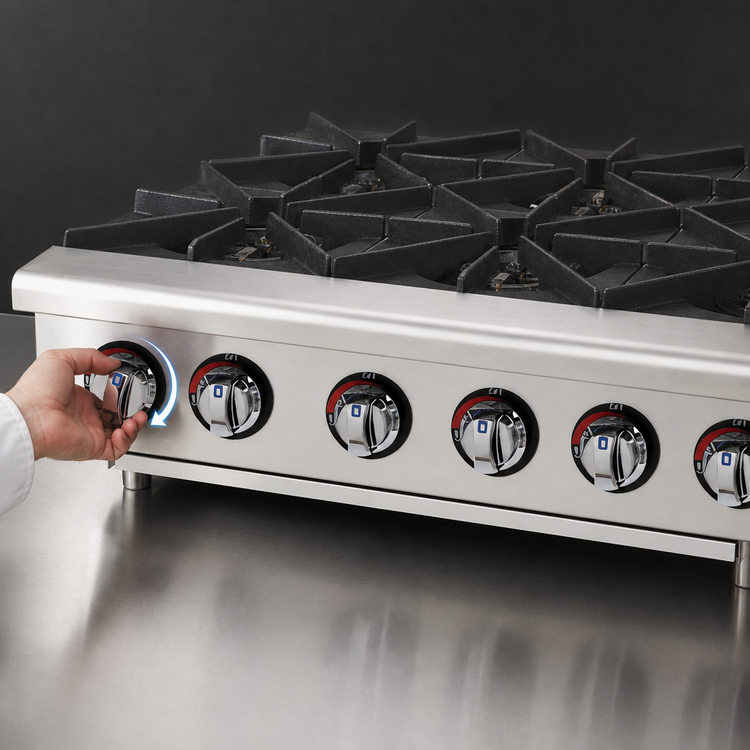 Product image #4 for Star-Max 36-Inch Standard Countertop Gas Hot Plate with 6 Cast Iron Burners