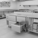 Thumbnail image #3 for Jade Range (Middleby) Titan JFLH-02R-T-36 36-Inch Remote Refrigeration Freezer Base with 2 Removable Drawers, Stainless Steel Front & Sides