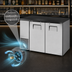 Thumbnail image #4 for True TBB24-48-2S-Z1-BST-S-1 48-Inch Two-Section Back Bar Cooler with Solid Swing Doors, Black Sub Top, and Stainless Exterior