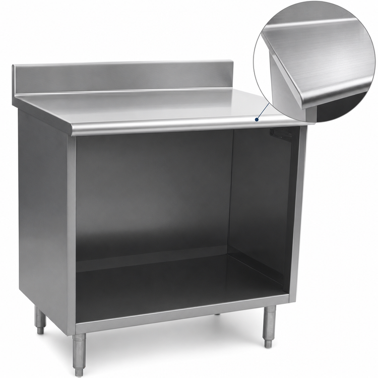 Product image #4 for Eagle Spec-Master Open Front Stainless Steel Work Table with 4-1/2-Inch Backsplash, 36 x 30 Inches