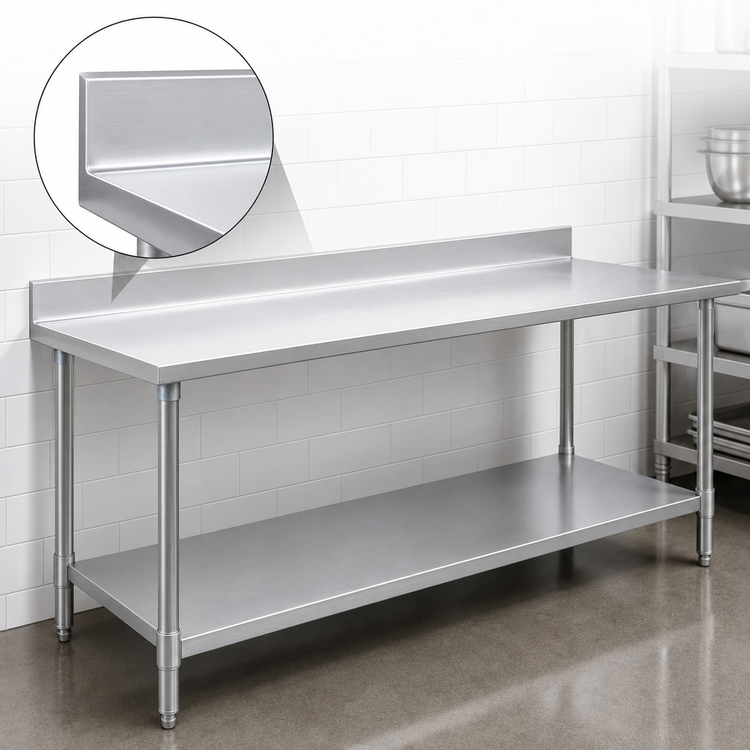 Product image #4 for Eagle Spec-Master 108-Inch x 30-Inch Stainless Steel Work Table with Backsplash and Undershelf