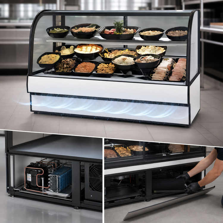 Product image #4 for Federal Industries Curved Glass Full-Service Refrigerated Deli Case, 77.13-Inch, Self-Contained