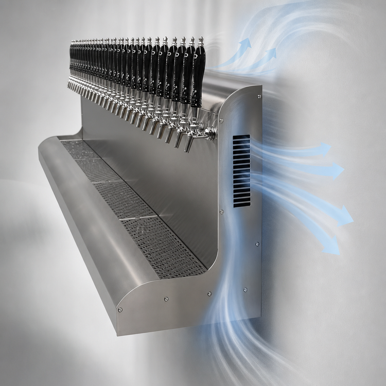 Product image #4 for Perlick 29-Faucet Wall-Mount Air-Cooled Modular Draft Beer Dispensing Tower