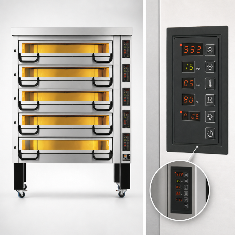 Product image #4 for PizzaMaster PM 935ED 5-Deck Electric Pizza Deck Oven with 932°F Max Temperature