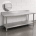Thumbnail image #4 for Eagle Group Budget Series 84-Inch W x 36-Inch D 430 Stainless Steel Work Table with Rear Upturn and Adjustable Undershelf