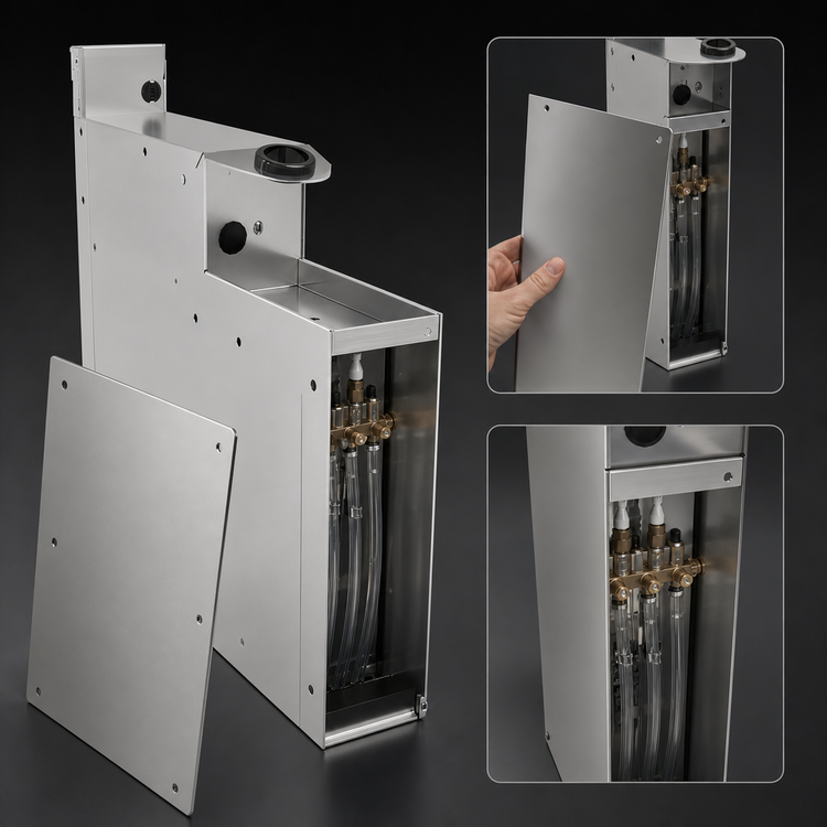 Product image #4 for Glastender 4-Inch Wide Stainless Steel Underbar Soda Gun Holder with Integral Drip Pan