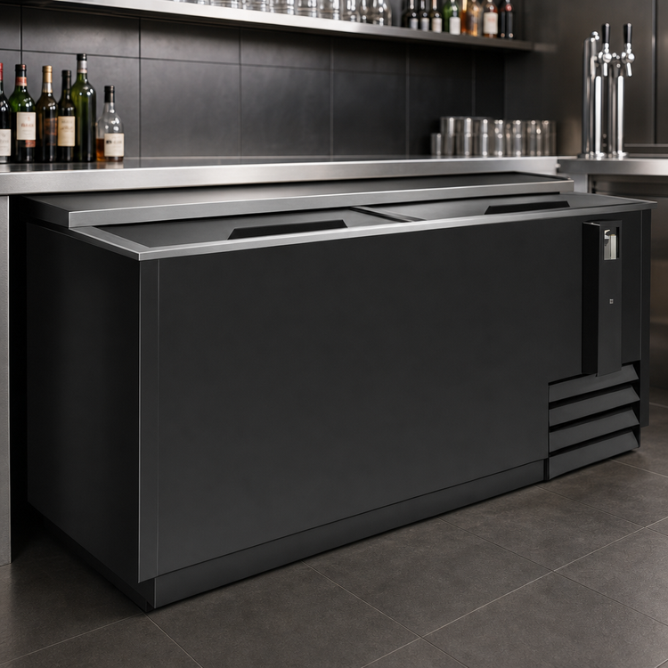 Product image #4 for Serv-Ware 64-Inch Bottle Cooler, Black Painted Steel Exterior, Stainless Steel Interior, 17.2 Cu. Ft., 115V