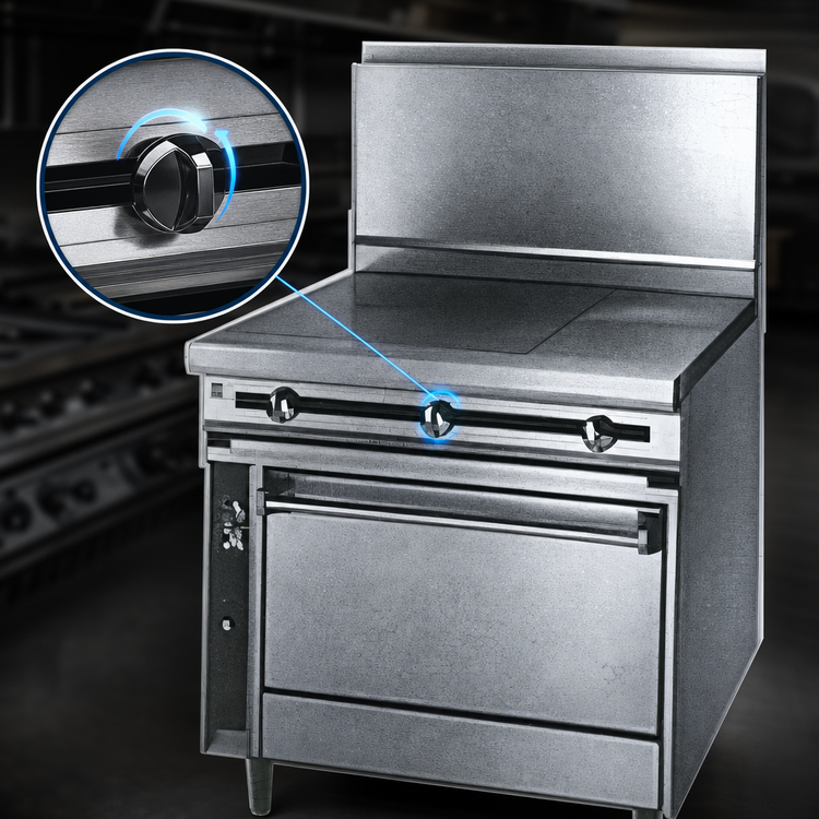 Product image #4 for Jade Range Titan JTRH-3HT-36C 36" Heavy Duty Gas Hot Top Range with Convection Oven