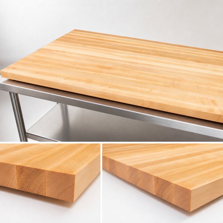 Product image #4 for Boos Block 48 Inch x 25 Inch x 1-1/2 Inch Edge Grain Northern Hard Rock Maple Kitchen Countertop with Penetrating Oil Finish